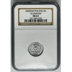PRÓBA ALUMINIUM, 5 groszy 2006 - NGC MS63 - BARDZO RZADKIE