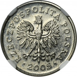 PRÓBA MIEDZIONIKIEL, 2 grosze 2005 - NGC MS64 - BARDZO RZADKIE
