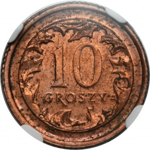 PRÓBA BRĄZ, 10 groszy 2005 - NGC UNC DETAILS - BARDZO RZADKIE