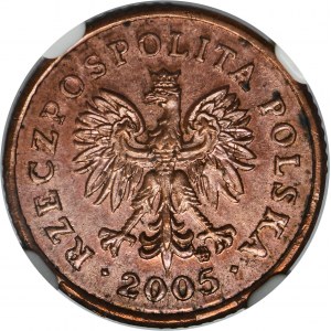 PRÓBA BRĄZ, 10 groszy 2005 - NGC UNC DETAILS - BARDZO RZADKIE