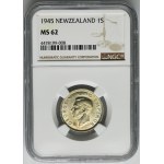 Nouvelle-Zélande, George VI, 1 Shilling Londres 1945 - NGC MS62