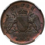 Germany, Baden, Friedrich I, 1 Kreuzer Karlsruhe 1866 - NGC MS65 BN
