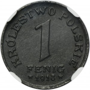 Kingdom of Poland, 1 pfennig 1918 - NGC MS65