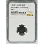 Kingdom of Poland, 1 pfennig 1918 - NGC MS65