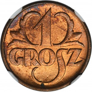 1 grosz 1938 - NGC MS65 RB