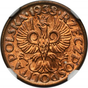 1 grosz 1938 - NGC MS65 RB