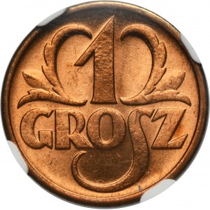 1 grosz 1937 - NGC MS65 RD