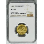 Free City of Danzig, 10 pfennig 1932 - NGC MS64