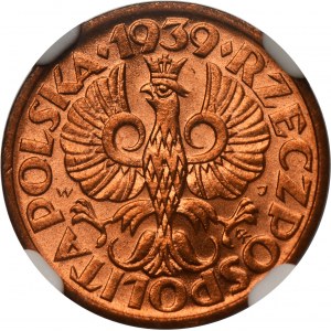 1 grosz 1939 - NGC MS65 RD