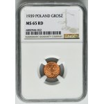 1 grosz 1939 - NGC MS65 RD