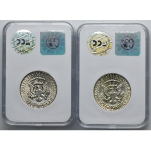 Set, USA, 1/2 Dollar Philadephia 1964 - Kennedy (2 pcs.)