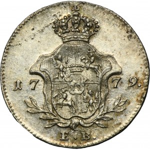 Poniatowski, Probe strike ducat in silver Warsaw 1779 EB - VERY RARE