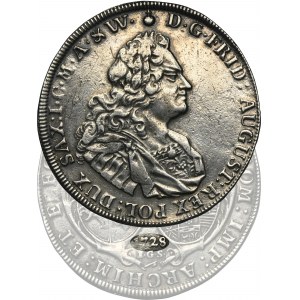 Auguste II le Fort, Dresde Thaler 1728 IGS - TRÈS RARE