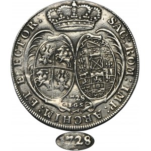 Auguste II le Fort, Dresde Thaler 1728 IGS - TRÈS RARE