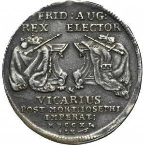August II the Strong, 1/2 Vicariate Thaler Dresden 1711 ILH - VERY RARE