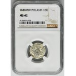 10 groschen Warsaw 1840 MW - NGC MS62