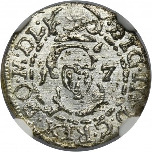 Sigismund III Vasa, Schilling Vilnius 1617 - NGC UNC DETAILS