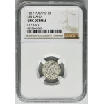 Sigismund III Vasa, Schilling Vilnius 1617 - NGC UNC DETAILS