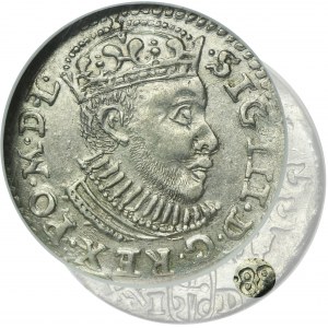Sigismond III Vasa, Trojak Poznań 1588 - RARE, date à droite