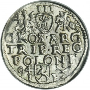 Sigismond III Vasa, Trojak Poznań 1594 - visage allongé