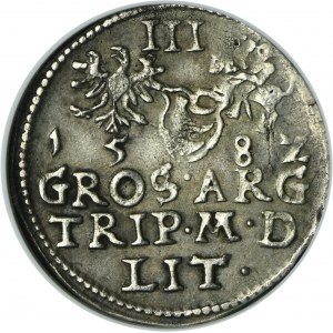 Stephen Bathory, 3 Groschen Vilnius 1582 - L/LIT