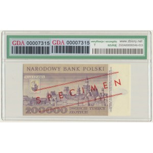 200.000 złotych 1989 - WZÓR - A 0000000 - No.0392 - GDA 66 EPQ