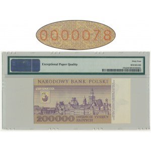 200.000 zl 1989 - R 0000078 - PMG 64 EPQ - numéro de série très bas -