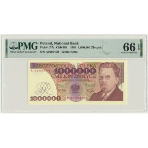 1 milion złotych 1991 - A - PMG 66 EPQ - pierwsza seria