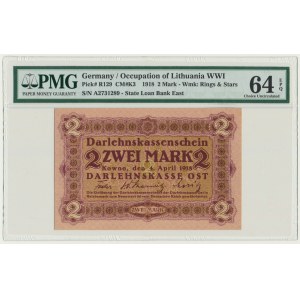 Kowno, 2 Mark 1918 - A - PMG 64 EPQ - RARE