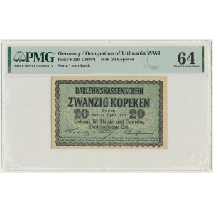 Posen, 20 Kopecks 1916 - PMG 64