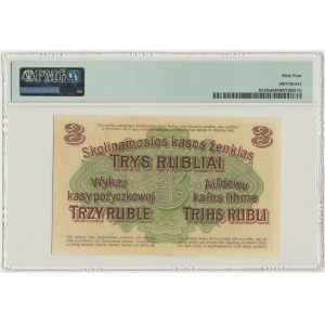 Posen, 3 Ruble 1916 - S - short clause (P4b) - PMG 64
