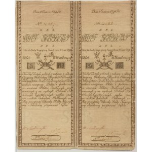 5 złotych 1794 - N.E.2 i N.F.2 - NIEROZCIĘTA PARA Z GŁÓWKAMI Z BŁĘDEM WSZLKICH - PCGS 15 - UNIKAT