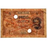 5 złotych 1919 - WZÓR - S.13.A. - PMG 45 - niski nadruk