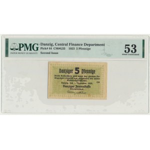 Dantzig, 5 fenig 1923 - Novembre - PMG 53 - RARE
