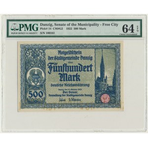 Gdansk, 500 marks 1922 - PMG 64 EPQ