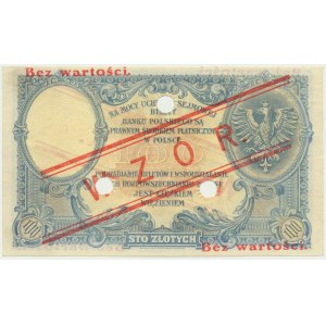100 złotych 1919 - WZÓR - S.C. - niski nadruk
