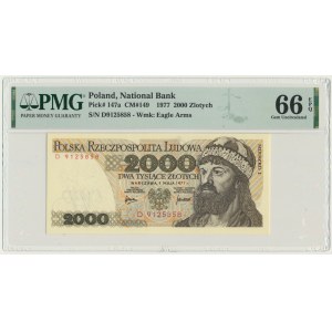 2.000 złotych 1977 - D - PMG 66 EPQ