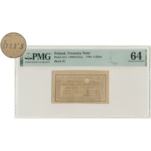 4 złote 1794 (2)(C) - PMG 64 - z błędem ...birs