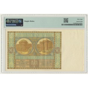 50 złotych 1929 - Ser.B.D. - PMG 58 - rzadsza odmiana z kropką