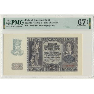 20 złotych 1940 - L - PMG 67 EPQ
