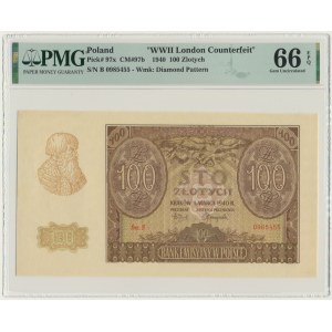 100 zloty 1940 - ZWZ - B - PMG 66 EPQ
