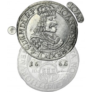 John II Casimir, 1/4 Thaler 1666 HDL - VERY RARE, ex. Potocki