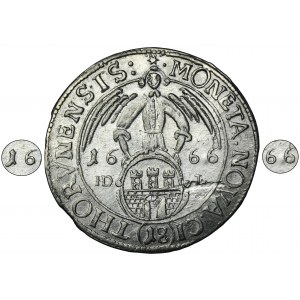John II Casimir, 1/4 Thaler 1666 HDL - VERY RARE, ex. Potocki