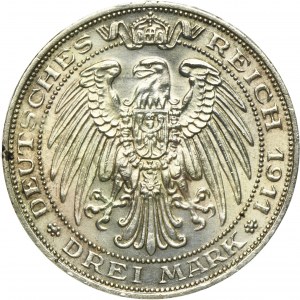 Germany, Kingdom of Prussia, Wilhelm II, 3 Mark Berlin 1911 A