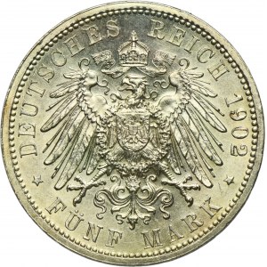 Germany, Baden, Friedrich I, 5 Mark Karlsruhe 1902