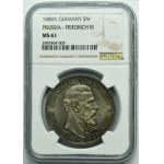 Germany, Kingdom of Prussia, Friedrich III, 5 Mark 1888 A - NGC MS61