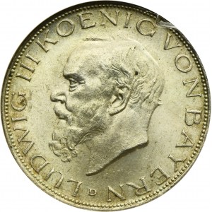 Germany, Kingdom of Bavaria, Ludwig III, 3 Mark Munich 1914 D