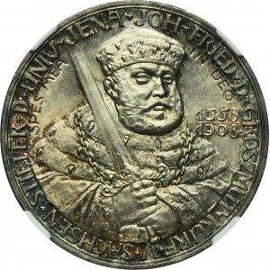 Allemagne, Saxe-Weimar-Eisenach, Wilhelm Ernest, 5 Marks Berlin 1908 - NGC MS66+
