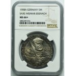 Allemagne, Saxe-Weimar-Eisenach, Wilhelm Ernest, 5 Marks Berlin 1908 - NGC MS66+