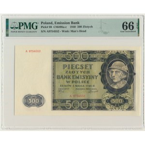500 złotych 1940 - A - PMG 66 EPQ